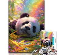 Rompecabezas de 1000 Piezas de Panda en el Bosque de bambú para Adolescentes, Juguetes educativos, interacción Entre Padres e Hijos, 26x38cm