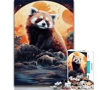 Rompecabezas de 1000 Piezas de Panda Rojo Colorido para Adolescentes y Adultos Juguete Educativo Toda la Familia (50x75cm)