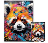 Rompecabezas de 1000 Piezas de Panda Rojo, Ideal para Adultos, Actividades Familiares, decoración del hogar, Regalo navideño, 26x38cm/10,23x14,96 Pulgadas.