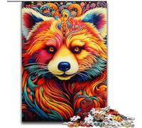 Rompecabezas de 1000 Piezas de Panda Rojo, Ideal para Regalar a Familiares y Amigos, un desafío para la Mente (26x38cm)