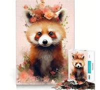 Rompecabezas de 1000 Piezas de Panda Rojo Salvaje para Adultos Diversión y Entrenamiento Mental, Corte láser Actividad Relajante para Grupos en Interiores (38x26cm)