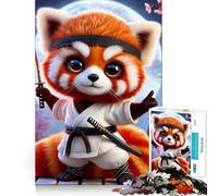 Rompecabezas de 1000 Piezas de Panda Rojo Samurai de Japón para Adolescentes Juguete Inteligente para Jugar en Interiores Corte preciso (50x75cm)