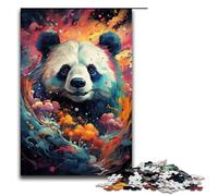 Rompecabezas de 1000 Piezas de Pandas psicodélicos Coloridos Regalos para Adultos Rompecabezas de Navidad con Papá Noel para Adolescentes de 14 años en adelante 75 x 50 cm