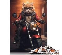 Rompecabezas de 1000 Piezas de pandilla de Motociclistas, Divertido Rompecabezas Cuadrado de Gato para Adultos y niños, Juego de Rompecabezas de Madera de 1000 Piezas (75 x 50 cm)