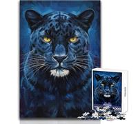 Rompecabezas de 1000 Piezas de Pantera Negra con Ojos Amarillos para AdolescentesJuego de Pensamiento Lógico InteractivoRegalo Ideal para Ocasiones MemorablesTamaño 38x26cm