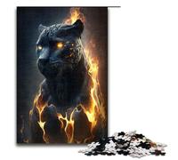 Rompecabezas de 1000 Piezas de Pantera Negra fantasía Fuego Regalos para Adultos Lista de Deseos navideña con Papá Noel para Adolescentes de 14 años en adelante 75x50cm