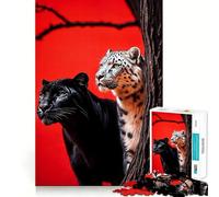 Rompecabezas de 1000 Piezas de Pantera y Leopardo de Las Nieves para Adultos y Adolescentes Juguete de lógica para Relajarse Corte de precisión Regalo Ideal (38x52cm)