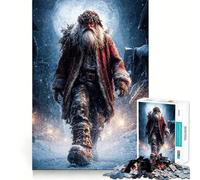 Rompecabezas de 1000 Piezas de Papá Noel Caminando por un Pueblo nevado para Adolescentes Rompecabezas Inteligente, Juguete para Relajarse, Regalo Festivo de Corte Limpio (38x52cm)