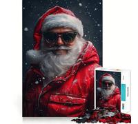 Rompecabezas de 1000 Piezas de Papá Noel con Gafas de Sol para Adultos Ideal para ejercitar la Memoria y entretenerse Diseño de colección (38x26cm)