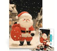 Rompecabezas de 1000 Piezas de Papá Noel en un Pueblo nevado para Adolescentes, Juguete de lógica para divertirse en Interiores, Regalo Memorable (38x26cm)