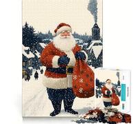 Rompecabezas de 1000 Piezas de Papá Noel en un Pueblo nevado para Adolescentes, Juguete de lógica para estimular la diversión en Interiores, Regalo Memorable (50x75cm)