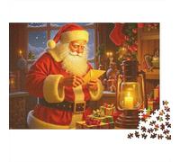 Rompecabezas de 1000 Piezas de Papá Noel Leyendo una Carta. Juego Educativo para Adultos. Hermoso desafío Decorativo. Alta dificultad. Regalos de cumpleaños. 38 x 26 cm / 1000 Piezas.
