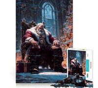 Rompecabezas de 1000 Piezas de Papá Noel musculoso en la Sala del Trono de Invierno para Adultos y Adolescentes Rompecabezas Mental Arte Relajante Regalo Original (38x26cm)