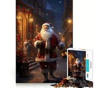 Rompecabezas de 1000 Piezas de Papá Noel para la Nochebuena, Ideal para Adolescentes Juguete Intelectual para Relajarse y ejercitar la Mente Diseño Regalo navideño (38x26cm)