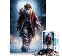 Rompecabezas de 1000 Piezas de Papá Noel paseando por un Pueblo nevado para Adultos Fortalece la Memoria, Calma la Mente, cálida Sorpresa (50x75cm)