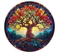 Rompecabezas de 1000 Piezas de Papel con diseño de árbol de vitrales. Actividad educativa para Mejorar Las Habilidades cognitivas (67,5 x 67,5 cm).