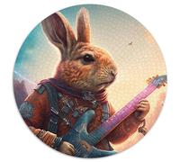 Rompecabezas de 1000 Piezas de Papel con diseño de Conejo y Guitarra Un Rompecabezas desafiante para Hacer tú Mismo,Ideal para los Amantes de la Naturaleza Relajarse