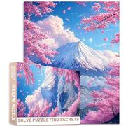 Rompecabezas de 1000 piezas de papel pintado de anime Cherry Blossoms Mount Fuji para adultos, 27 x 20 pulgadas, rompecabezas coloridos para decoración del hogar, regalos familiares, perfecto para