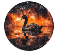 Rompecabezas de 1000 Piezas de Papel Redondo de fantasía de Cisne Negro. Un desafío para Adolescentes, Ideal para una Noche de Juegos en Familia (67,5 x 67,5 cm).