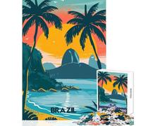 Rompecabezas de 1000 Piezas de paraíso brasileño cumpleaños con Piezas aleatorias Que se entrelazan tamaño 38x26cm