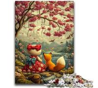 Rompecabezas de 1000 Piezas de Pareja de Zorros, Juego Educativo, Juguete de desafío, decoración de Pared, cumpleaños y Navidad, 50x75cm