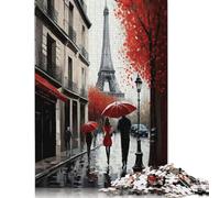 Rompecabezas de 1000 Piezas de París, Francia, Plaza Roja, para Adultos y Rompecabezas de Madera para decoración del hogar, 1000 Piezas (75 x 50 cm)