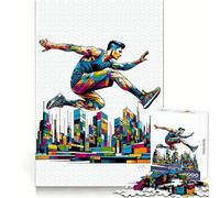 Rompecabezas de 1000 Piezas de Parkour Street Sport WPAP para Adultos Juguete de lógica Resistente, Divertido y Relajante Bordes definidos Regalo Memorable (38x26cm)