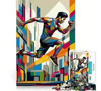 Rompecabezas de 1000 Piezas de Parkour Street Sport WPAP para Adultos Juguete de lógica y Entretenimiento Bordes Suaves Regalo conmovedor (38x26cm)