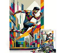 Rompecabezas de 1000 Piezas de Parkour Street Sport WPAP para Adultos Juguete de lógica y Entretenimiento Bordes Suaves Regalo conmovedor (38x26cm)