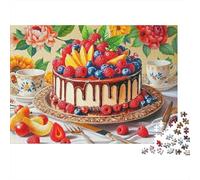 Rompecabezas de 1000 Piezas de Pastel de Frutas con Chocolate y glaseado para Adultos. Juegos educativos. Hermosa decoración. Difícil. Regalos de cumpleaños. 38x26cm/1000 Piezas.