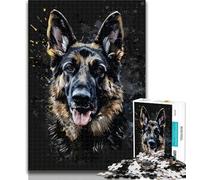 Rompecabezas de 1000 Piezas de Pastor alemán DJ neón para Adultos, 1000 Piezas, desafiante y difícil, con Piezas de Formas aleatorias Totalmente entrelazadas, 75x50cm