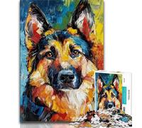 Rompecabezas de 1000 Piezas de Pastor alemán para Adolescentes Juego desafiante y Familiar Regalo de Amigo Secreto 50x75cm