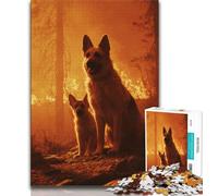 Rompecabezas de 1000 Piezas de Pastor alemán para Adultos, desafiantes Juegos Familiares, Juguetes para Decorar la Pared del hogar (tamaño 75x50cm)