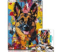 Rompecabezas de 1000 Piezas de Pastor alemán para Adultos y Adolescentes Juguete Educativo Intelectual descompresor Regalo de Amigo Secreto (50x75cm)