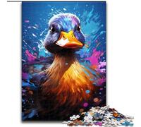 Rompecabezas de 1000 Piezas de Pato Colorido y Lindo Hecho de Madera, Idea de Regalo navideño, Obra de Arte humorística, Obra de Arte Detallada 50x75cm Un Regalo Ideal para Navidad o cumpleaños