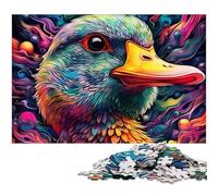 Rompecabezas de 1000 Piezas de Pato Colorido y Lindo. Rompecabezas Imposible para Adultos. Ideal para Adolescentes y coleccionistas. Regalo de Viaje. Actividad Familiar. 26x38cm/10,23x14,96 Pulgadas.