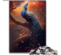 Rompecabezas de 1000 Piezas de Pavo Real Colorido de Madera, Ideal para Regalar en Navidad, con Ilustraciones humorísticas y Detalles de 50x75cm para cumpleaños, Fiestas, Navidad y Halloween
