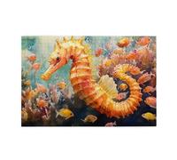 Rompecabezas de 1000 piezas de peces y caballitos de mar para adultos, rompecabezas de madera para adultos, regalos para decoración del hogar