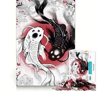 Rompecabezas de 1000 Piezas de Peces Yin y Yang para Adolescentes Juego de Memoria Divertido Componentes Resistentes y de fácil manejo Portátil y fácil de Transportar Juego Divertido (50x75cm)