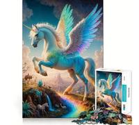Rompecabezas de 1000 Piezas de Pegaso de la mitología mística para Adultos y Adolescentes Juego Mental, diversión Tranquila, Bordes Afilados, Regalo Memorable (38x52cm)