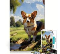 Rompecabezas de 1000 Piezas de Pembroke Welsh Corgi para Adolescentes Juguete Inteligente y Divertido Arte Coleccionable de Corte nítido (50x75cm)
