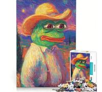 Rompecabezas de 1000 Piezas de Pepe la Rana al Estilo Van Gogh Juego de ingenio para Relajarse intelectualmente Regalo de cumpleaños Regalos 38x26cm