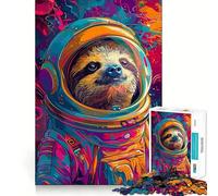 Rompecabezas de 1000 Piezas de Perezoso Astronauta Espacial para Adultos, Juguete de Lógica Pura, Divertido y Relajante, Corte Afilado, Regalo Increíble 38x26cm