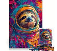 Rompecabezas de 1000 Piezas de Perezoso Astronauta Espacial para Adultos, Juguete de Lógica Pura, Divertido y Relajante, Corte Afilado, Regalo Increíble 38x26cm