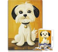 Rompecabezas de 1000 Piezas de Perro Blanco para Adolescentes, Ideal para el Cerebro y el Desarrollo Intelectual Tamaño: 38x26cm