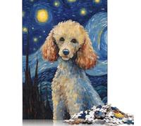 Rompecabezas de 1000 Piezas de Perro caniche con Estrellas para Adultos, Ideal para Adolescentes a Partir de 12 años, Regalo de Nochebuena (75 x 50 cm)