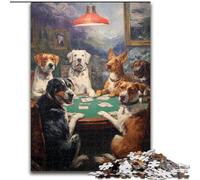 Rompecabezas de 1000 Piezas de Perro Jugando al póquer para Adultos y Adolescentes Ejercita el Cerebro Juguetes adictivos para Cultivar la Paciencia Juego de desafío único (26x38cm)