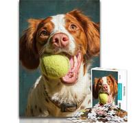 Rompecabezas de 1000 Piezas de Perro Jugando al Tenis para Adolescentes, Juguete Educativo Intelectual Relajante, Regalo de cumpleaños, decoración de Pared (38x26cm)