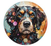 Rompecabezas de 1000 Piezas de Perro Pastor psicodélico. Desarrolla la coordinación Ojo-Mano cumpleaños (67,5 x 67,5 cm).