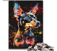 Rompecabezas de 1000 Piezas de Perro Pinscher Miniatura Hecho de cartón Interacción Familiar y desafío Mental Desafío de Actividad Familiar 1000 Piezas(26x38cm)